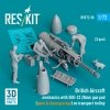 RESKIT RSF72-0050 British Aircraft mechanics with SUU-23 20mm gun pod (open & close gun bay) on transport trolley (scene 1) (3 pcs) (3D Printed)  (1/72)
